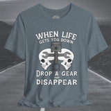 Motorcycle Skull and Piston Crew Neck TShirt