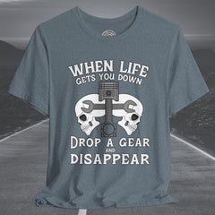 Motorcycle Skull and Piston Crew Neck TShirt