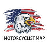 Motorcyclist Map Kiss-Cut Vinyl Decal