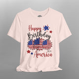 Women's Boho Happy Birthday America 250th Anniversary TShirt