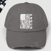 Proud American Veteran Distressed Dad Hat