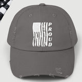 Proud American Veteran Distressed Dad Hat