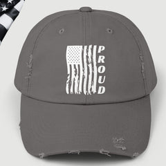 Proud American Veteran Distressed Dad Hat