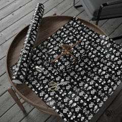 Motorcycle & Bows Black Holiday Gift Wrap