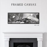 Motorcycle In Field Frames Canvas Art