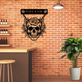 Skull and Rose Customized Steel Wall Art