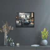 Futuristic Spyder Motorcycle Framed Canvas Art