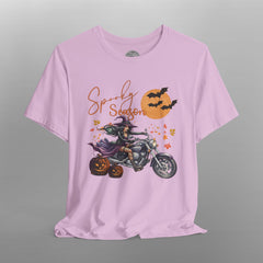 Spooky Season Biker Witch Halloween Crew Neck TShirt