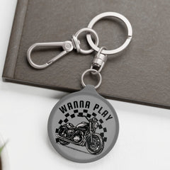 Acrylic Motorcycle Keychain | Wanna Play?
