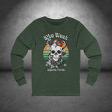 Ladies Daytona Bike Week 2025 Skull and Roses Long Sleeve Crew Neck TShirt