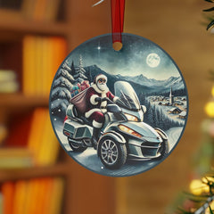 Can-Am Spyder Santa Aluminum Christmas Ornament