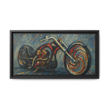 Chopper Motorcycle Framed Canvas Print