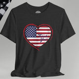 American Veteran Heart Flag Crew Neck TShirt