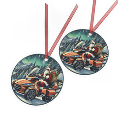Can-Am Spyder Santa Aluminum Christmas Ornament