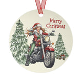 Biker Mrs. Claus Motorcycle Christmas Ornament