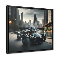 Futuristic Spyder Motorcycle Framed Canvas Art