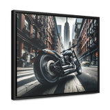Urban Motorcycle Framed Canvas Art