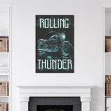 Neon Motorcycle Cruiser Metal Poster