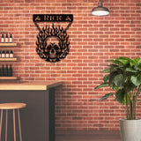Flaming Skull Customized Steel Wall Art