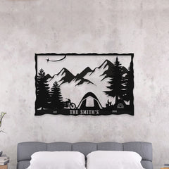 Motorycle Camping Customized Metal Wall Art