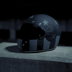 Daytona Retro Full Face Motorcycle Helmet - Captain America Stealth Edition