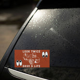 Look Twice Save a Life Spyder Bumper Sticker