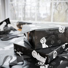 Cruiser Motorcycle Gift Wrap - Black & White Biker Design