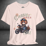 Sassy Biker Girl Crew Neck TShirt