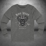 Daytona Bike Week 2025 Bearded Winged Skull Long Sleeve Crew Neck TShirt