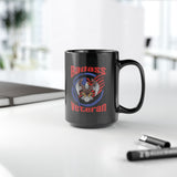 Badass Veteran Black Coffee Mug, 15oz