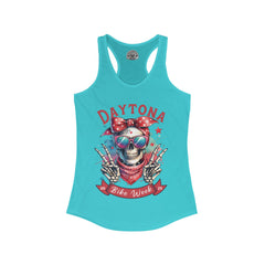 Ladies Daytona Bike Week 2025 Hipster Skull Racerback Tank