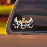 Wheels Down Motorcycle Kiss-Cut Vinyl Decal