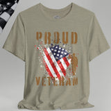Proud American Veteran Flag Crew Neck TShirt