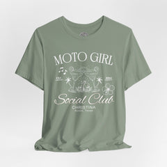 Moto Girl Customized Crew Neck TShirt