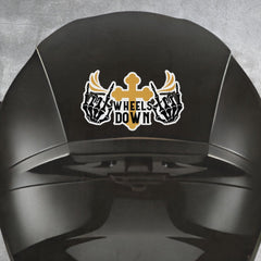 Wheels Down Motorcycle Kiss-Cut Vinyl Decal