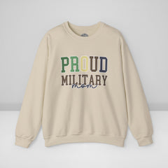 Proud Military Mom Crew Neck Sweatshirt