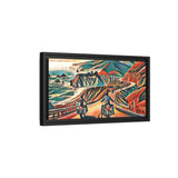 Motorcycle Pacific Coast Highway Abstract Framed Canvas Art