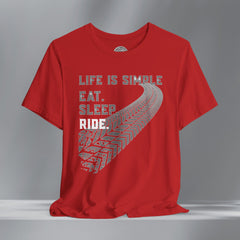 Life is Simple Motorcycle Crew Neck TShirt