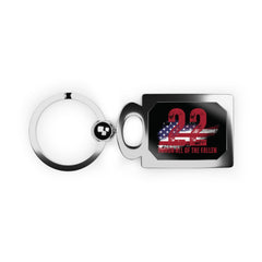 22 a Day American Veteran Zinc Alloy Keychain