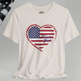 American Veteran Heart Flag Crew Neck TShirt