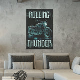 Neon Motorcycle Cruiser Metal Poster