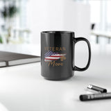 American Veteran Mom Black Coffee Mug, 15oz