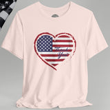 American Veteran Heart Flag Crew Neck TShirt