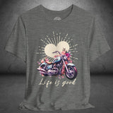 Ladies Boho Vintage Motorcycle Crew Neck TShirt