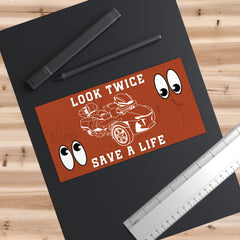 Look Twice Save a Life Spyder Bumper Sticker