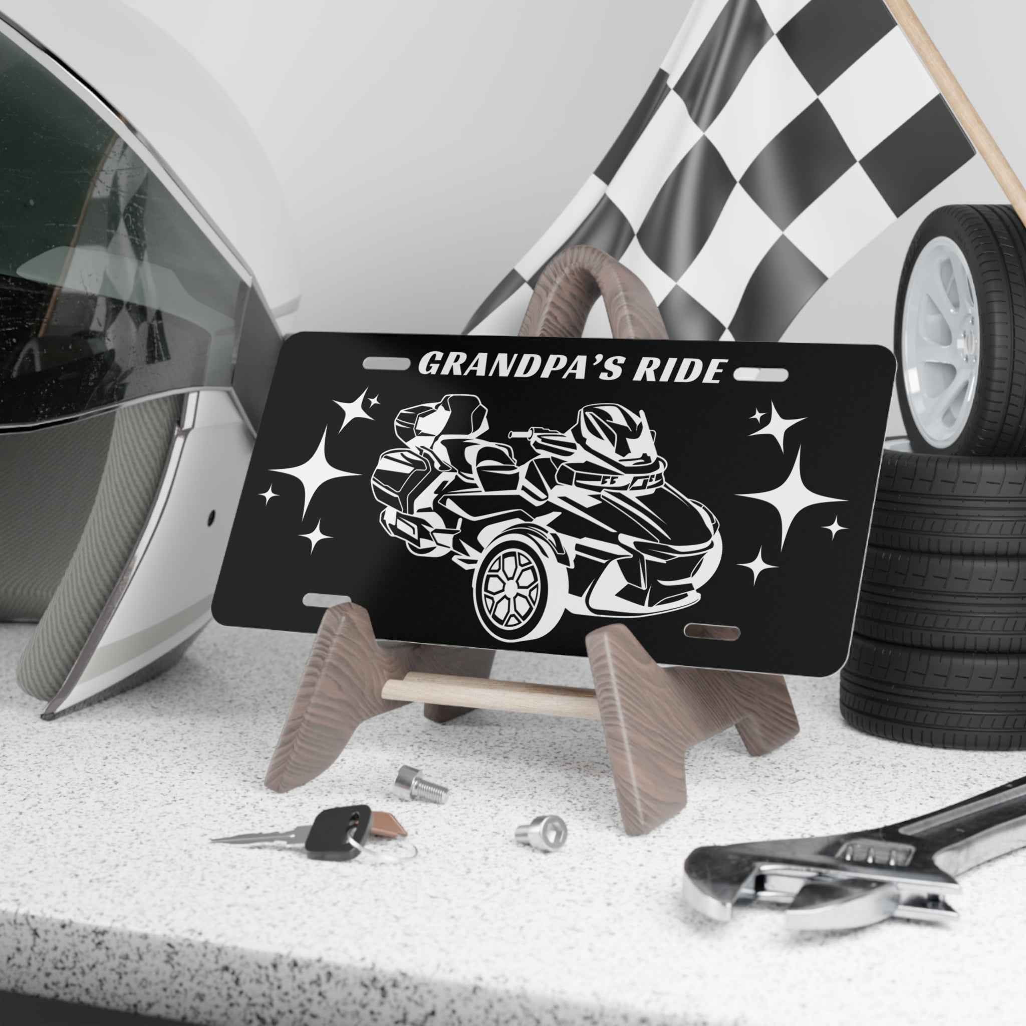 Grandpa's Ride Can-Am Spyder | Ryker Custom Graphic Car Vanity Plate