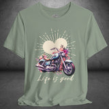 Ladies Boho Vintage Motorcycle Crew Neck TShirt