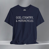 God, Country, & Motorcycles Crew Neck TShirt