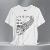 Life is Simple Motorcycle Crew Neck TShirt