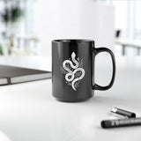 TN-421 The Snake Boho Black Coffee Mug, 15oz